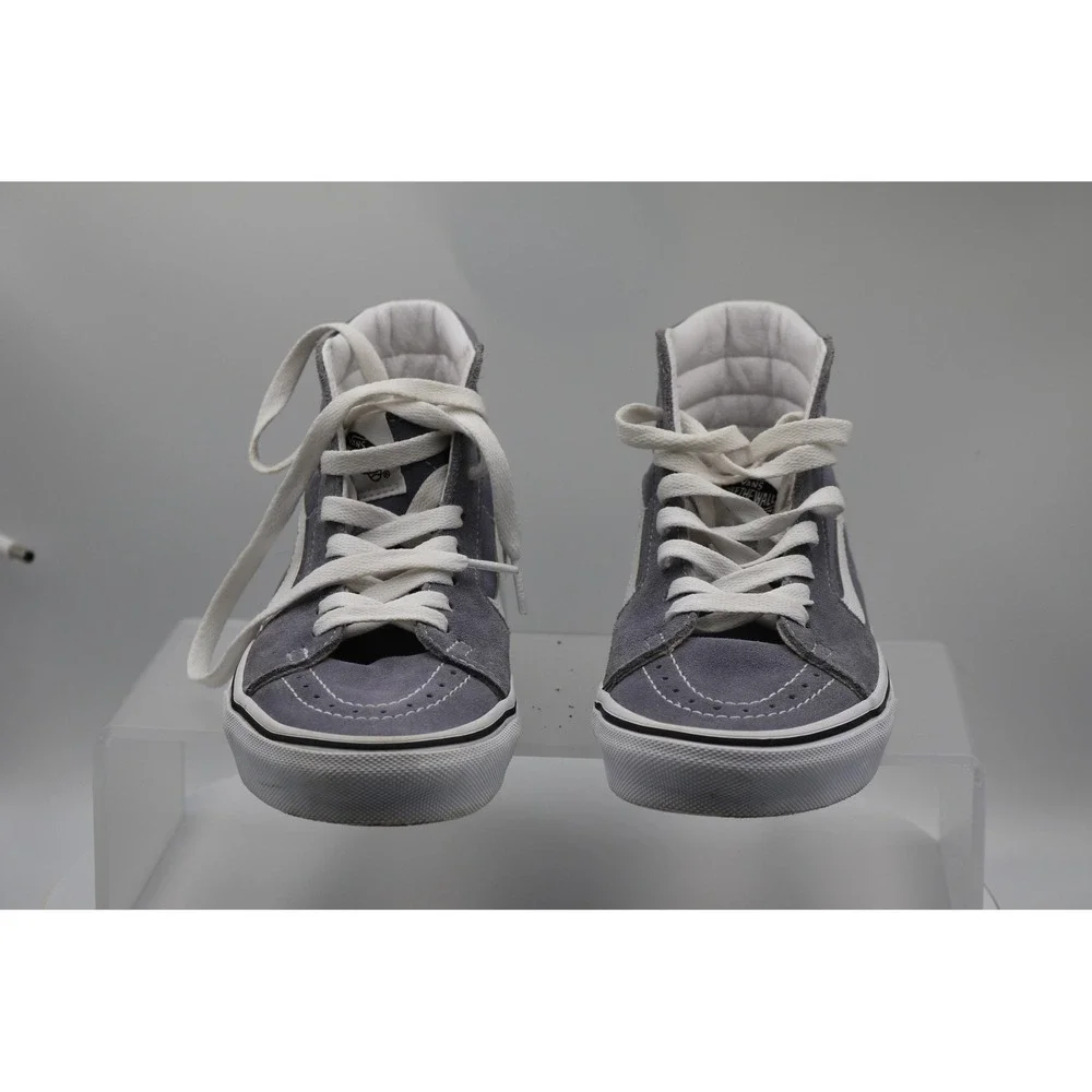 Vans Sk8-Hi Shoes Mens Sz 4.5 Women Sz 6 Gray White Suede Canvas High Top Skate
